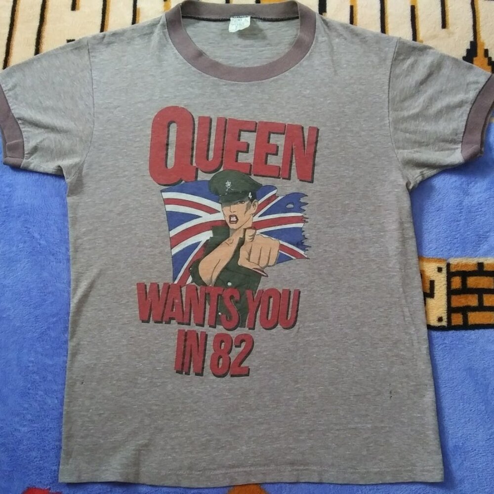 👑SOLD🎸 Vintage Original Queen Band 1982 Hot Space UK Tour Large T-shirt